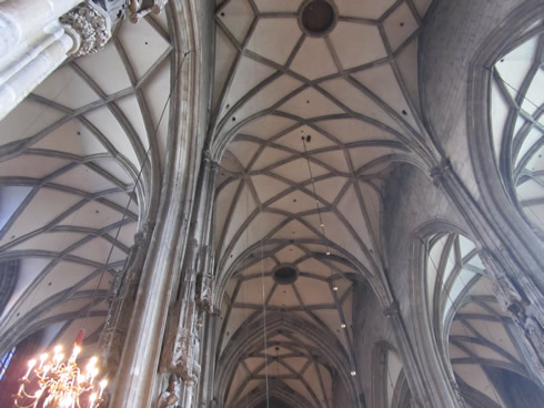 Inside of St Stephen cathedral and the three naves