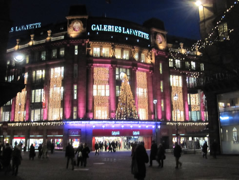 Department store, the Galleries Lafayette by night