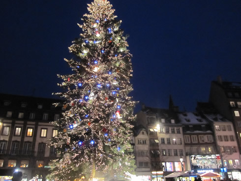 Decorated Tree Place Kléber in Strasbourg