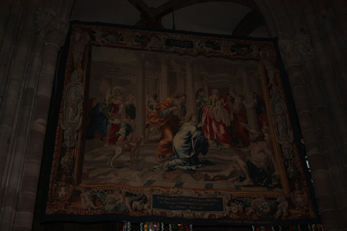A tapestry in the Cathedral of our lady in Strasbourg