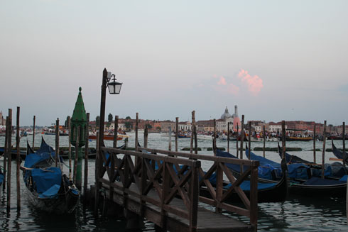 Sunset on the St Marco Bay in Venice - waiting for the Redentore fireworks