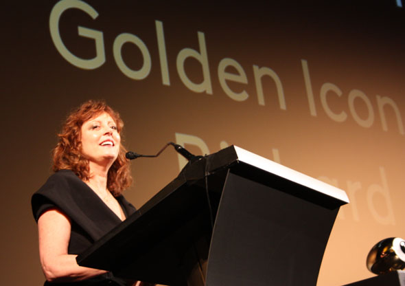 Susan Sarandon during her speech at Golden Icon ceremony