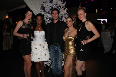 wiss Christmas Party - Fabienne Louves, Isabelle Florido and Vincent Vignaud with Philippa Ashley and Lucie Sarafinova