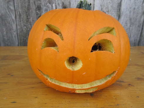 Carved Jack-o'-Lantern pumpkin