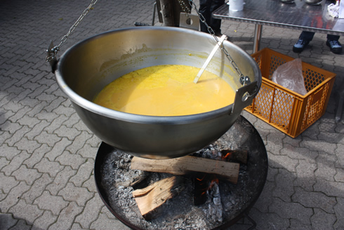Pumpkin soup on the opening of the pumpkin exhibit in Seegraben (Switzerland)