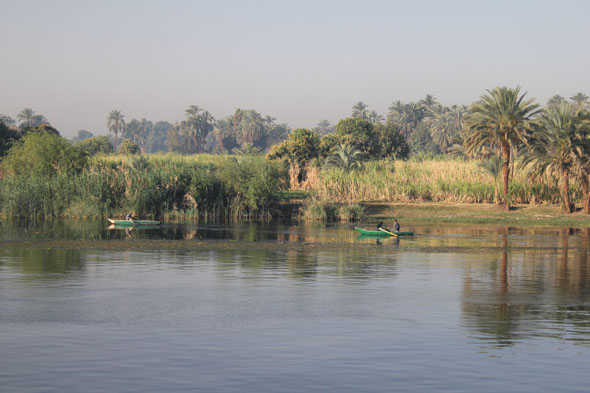 small boat on Nile early morning