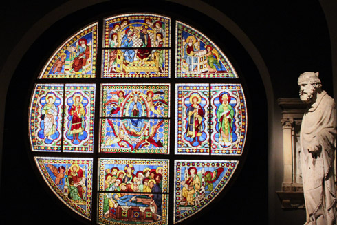 Stain glass window of the Cathedral of Siena