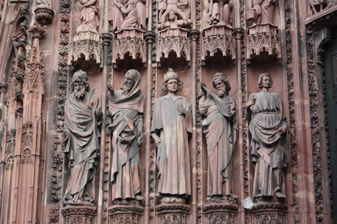 Strasbourg cathedral main facade and statues