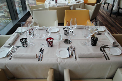 Tables in the Fine Dining Restaurant at Clouds, Zurich