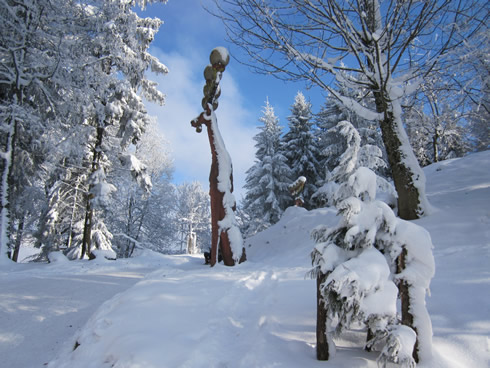 Winter wonderland arriving at Uto Kulm on Uetliberg