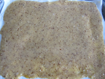 almond spread on flaky pastry 