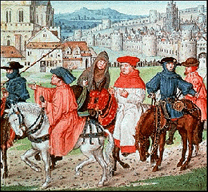 Geoffrey Chaucer Tales of Canterbury - old drawing