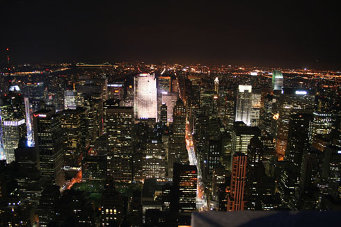 View from Empire State Building by night