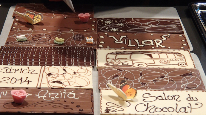 Villars tablets at the Salon du Chocolat - copyright Veronique Gray