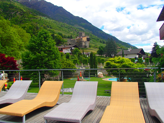 View from the Dolce Vita Hotel Lindenhof in Naturns, South Tyrol