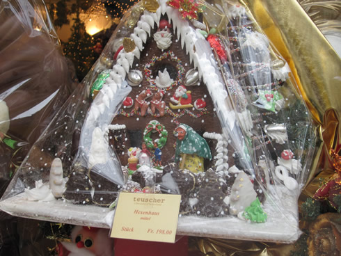 Gingerbread House inside of a candy shop in Zurich
