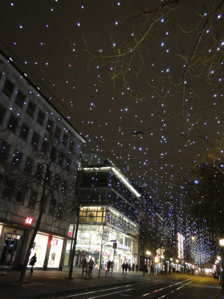 Zurich Bahnofstrasse with Lucy lights