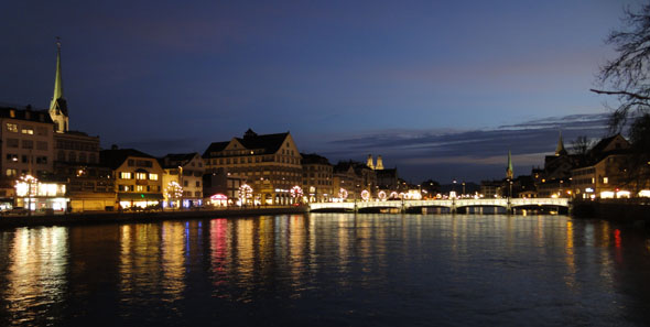 Zurich by night late december