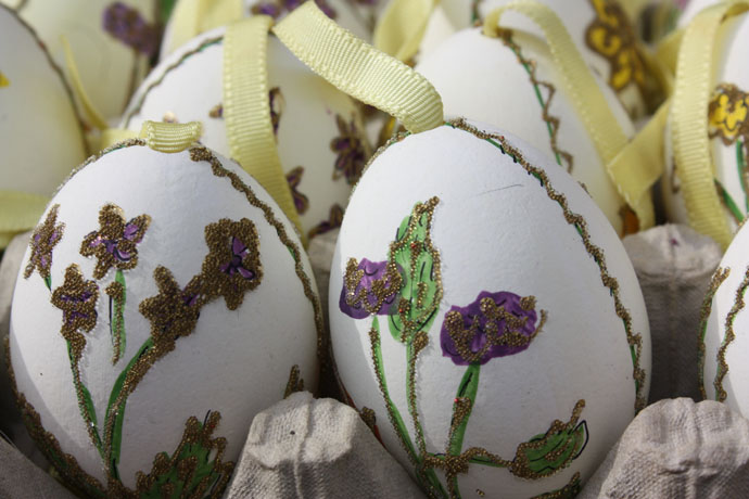 Hand-made Easter eggs in Vienna