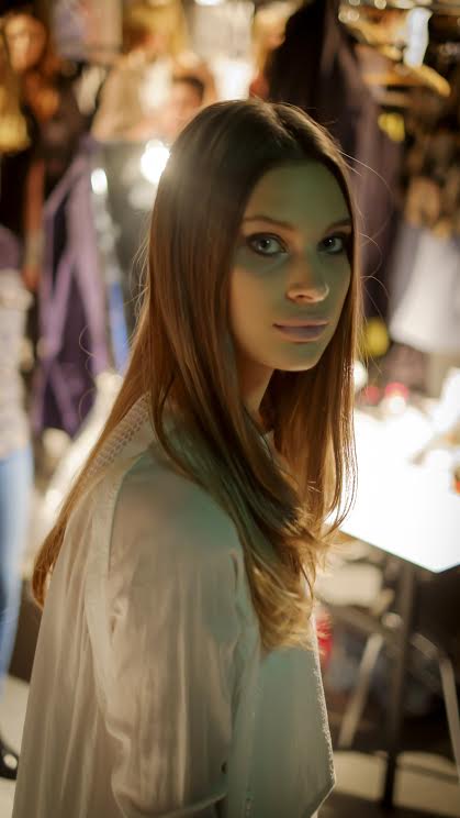 Model backstage at the Mercedes Benz Fashion Days in Zurich - credit photo Caitlin Krause
